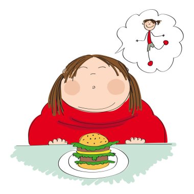 Hamburger ince rakam hakkında rüya ile şişman kadın
