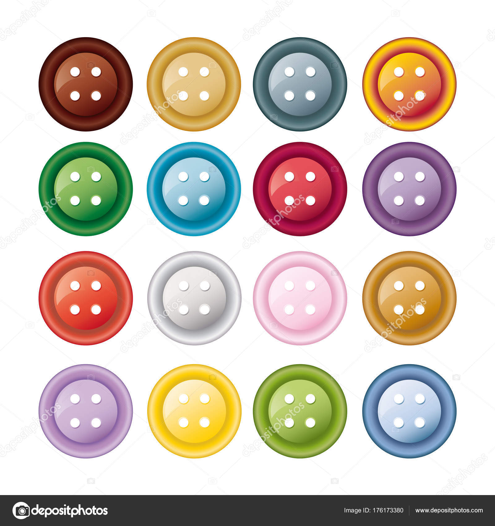 Set Of Colorful Buttons Vector Illustration Isolated On White Background  Cartoon Button Icons For Sewing Collection Various Circle Square Flower  Shapes Buttons For Children Fashion Stock Illustration - Download Image Now  - iStock
