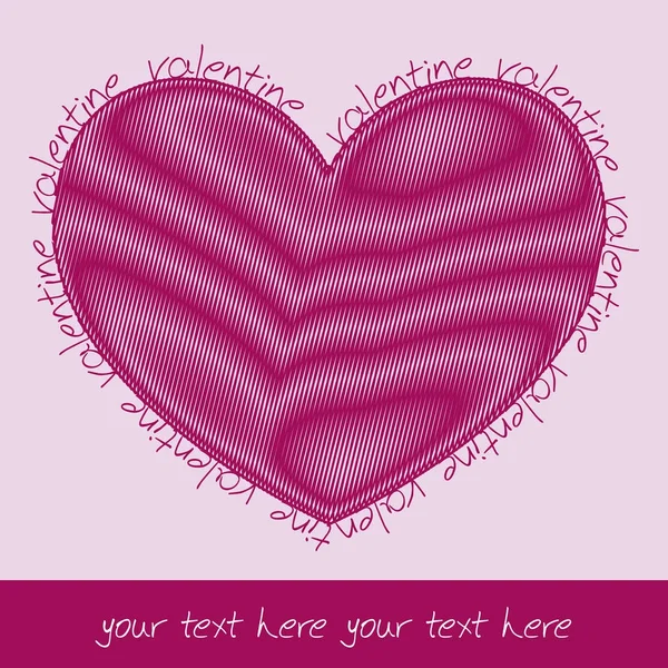 Cartão Valentine com coração rabiscado e espaço de cópia —  Vetores de Stock
