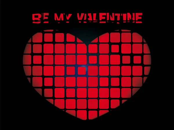 Coração de mosaico valentine luminoso vermelho —  Vetores de Stock