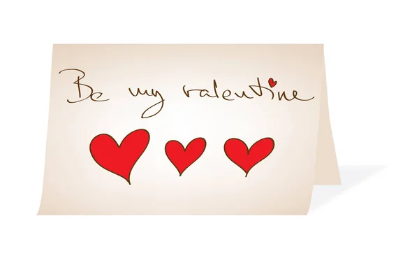 私のバレンタイン - 手書き紙メッセージ — ストックベクタ