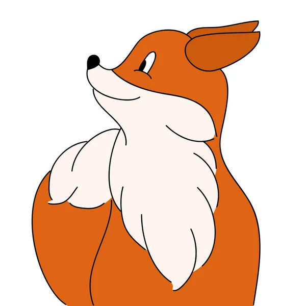 Cute happy fox - original hand drawn illustration — Stock Vector