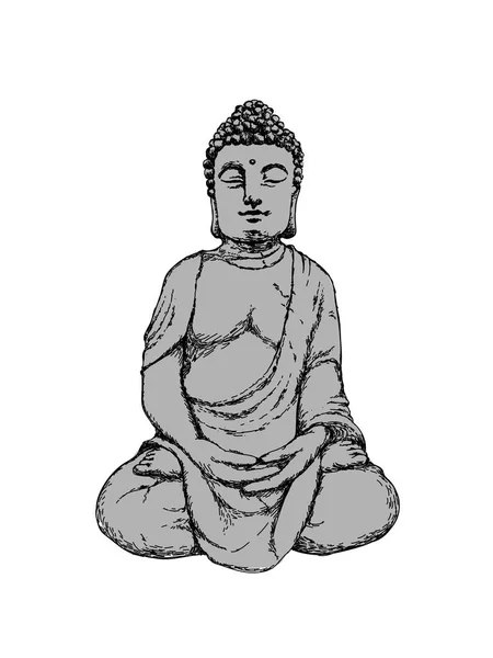 Figura Buda piedra — Vector de stock