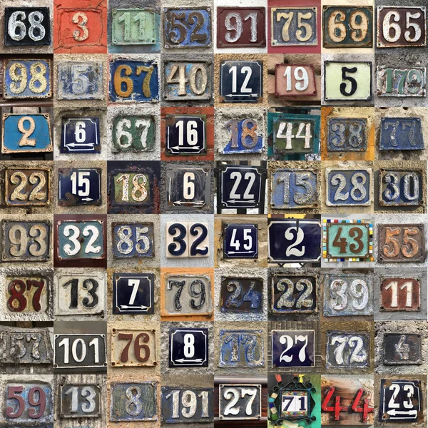 House numbers on a wall — Stock Photo, Image