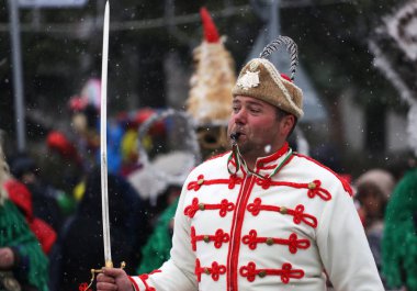 Festival maskeli balo oyunları Surova Breznik, Bulgaristan.