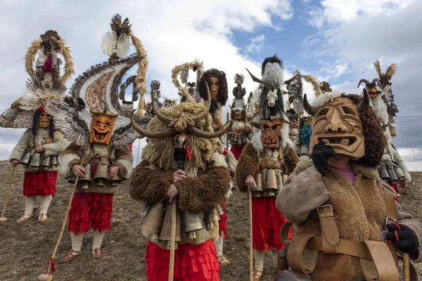 Masquerade festival in Elin Pelin, Bulgaria. Culture, indigenous — Stockfoto