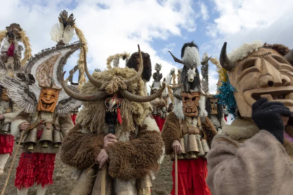 Festival de máscaras en Elin Pelin, Bulgaria. Cultura, indígena — Foto de Stock