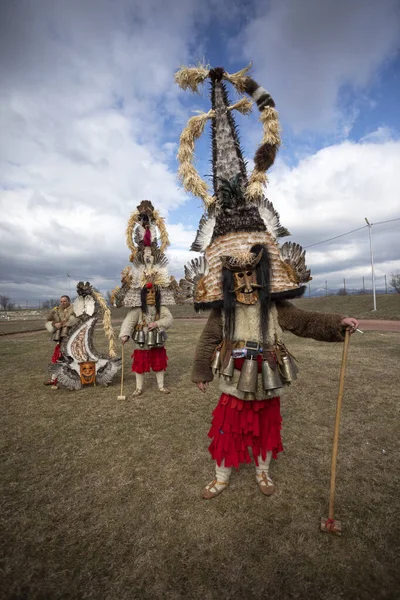 Masquerade festival in Elin Pelin, Bulgaria. Culture, indigenous — Stok fotoğraf