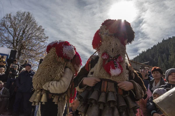 Shiroka Laka Bulgária 2020 Március Masquerade Fesztivál Shiroka Lakában Bulgária — Stock Fotó