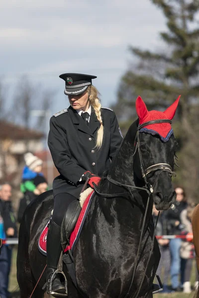 Sofia Bulgaria March 2020 Equestrian Easter Todor Day Bulgaria Policemen — Stock Photo, Image