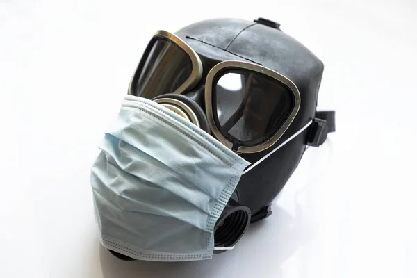 Maschera Medica Maschera Antigas Protezione Dal Coronavirus Covid — Foto Stock