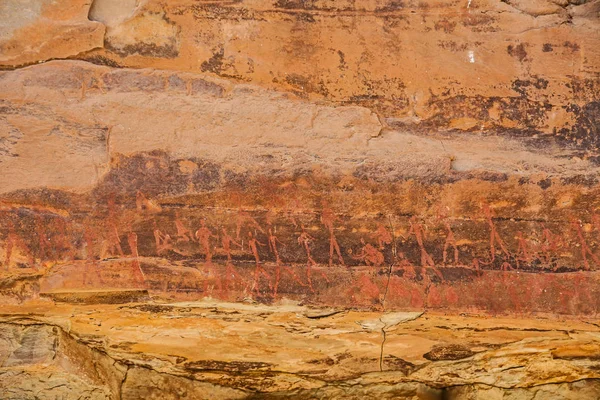 Bushman Rock Art War Cave Injisuthi Drakensberg South Africa — Stock Photo, Image