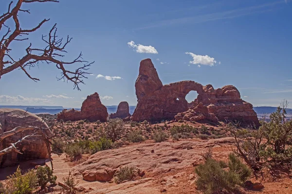 Věžička Oblouk Národním Parku Arches Utah — Stock fotografie
