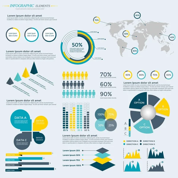 Coleção Elementos Infográficos Ilustração Vetor Negócios Para Apresentação Livreto Site — Vetor de Stock