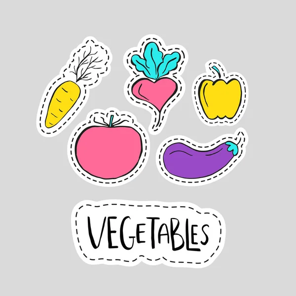 Stickers with fruits and vegetables Stock Vector by ©TanyaSun 174718750