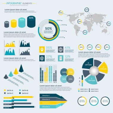 Infographics öğeleri koleksiyonu - iş vektör çizim için tanıtım, kitapçık, Web sitesi, blog, iş akışı düzeni, broşür, afiş, kartı, seçeneklerini adım, web tasarım poster afiş zaman çizelgesi