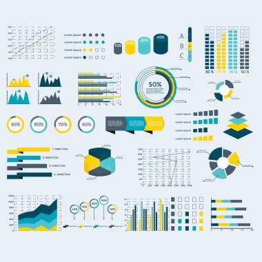 Infographics öğeleri koleksiyonu - iş vektör çizim için tanıtım, kitapçık, Web sitesi, blog, iş akışı düzeni, broşür, afiş, kartı, seçeneklerini adım, web tasarım poster afiş zaman çizelgesi