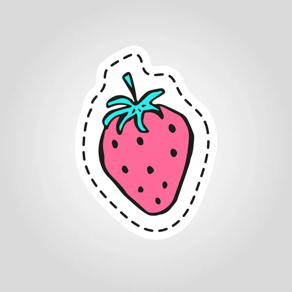 Sticker Fraise Santé Illustration Vectorielle Qualité Sur Régime Alimentaire Les — Image vectorielle