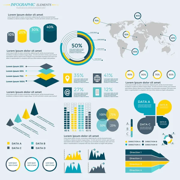 Infografiki Elementy Kolekcji Biznes Ilustracja Wektorowa Dla Prezentacji Broszury Strona — Wektor stockowy