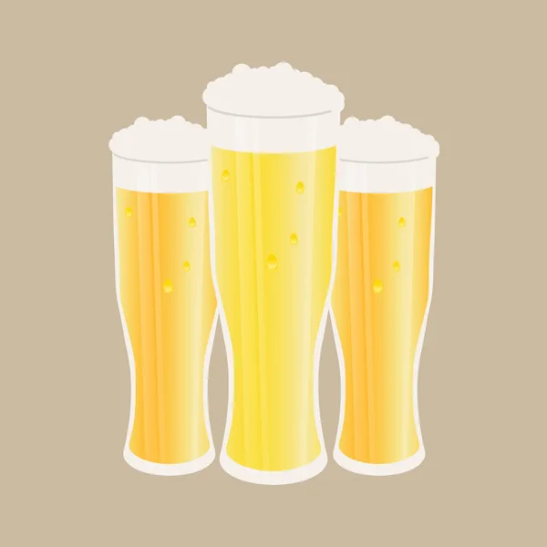 一套啤酒杯 — 图库矢量图片