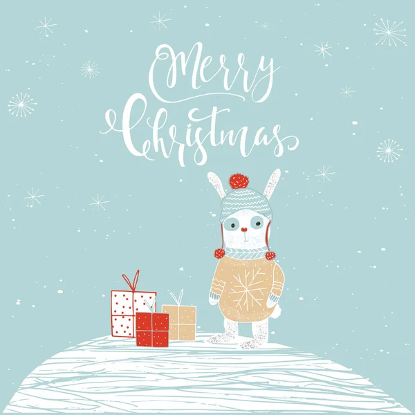 Niedliche Weihnachtsgeschenkkarte Mit Schriftzug Zitat Frohe Weihnachten Magische Momente Leicht — Stockvektor