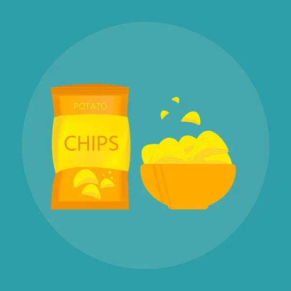 Heerlijke potato chips — Stockvector