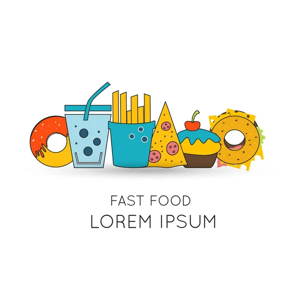 Logotipo Obesidade Moderna Pictograma Conceito Fast Food Estilo Vida Pouco —  Vetores de Stock