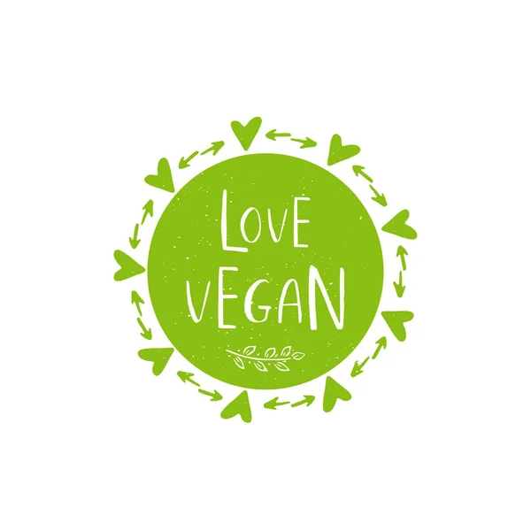 Vector Eco Logotipo Verde Bio Signo Insignia Comida Vegana Cruda — Archivo Imágenes Vectoriales