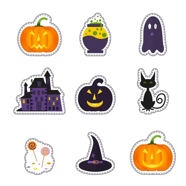 Šťastný Halloween patch odznaky — Stockový vektor