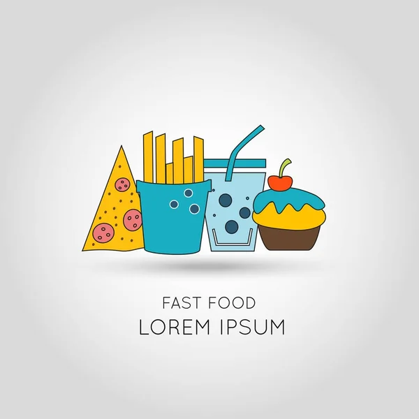 Logotipo Obesidade Moderna Pictograma Conceito Fast Food Estilo Vida Pouco —  Vetores de Stock