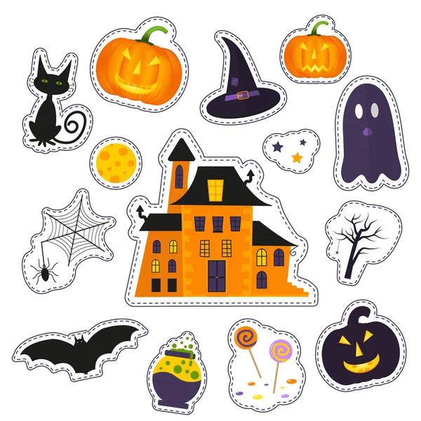 Happy Halloween patch emblem — Stock vektor