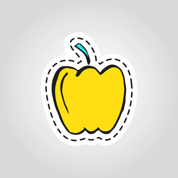 Stiker Lada Yang Sehat Ilustrasi Vektor Kualitas Tentang Makanan Makanan - Stok Vektor