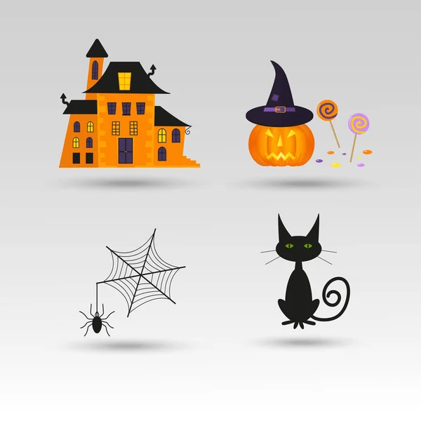 Şirin Halloween simgeler kümesi — Stok Vektör