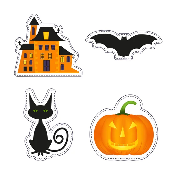 Happy Halloween patch badges — Stockvector