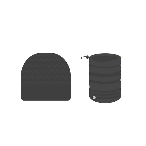 Colección Iconos Deportes Invierno Con Bufanda Sombrero Conjunto Accesorios Esquí — Vector de stock