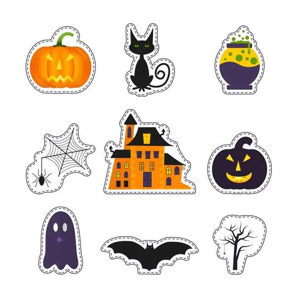 Šťastný Halloween patch odznaky — Stockový vektor
