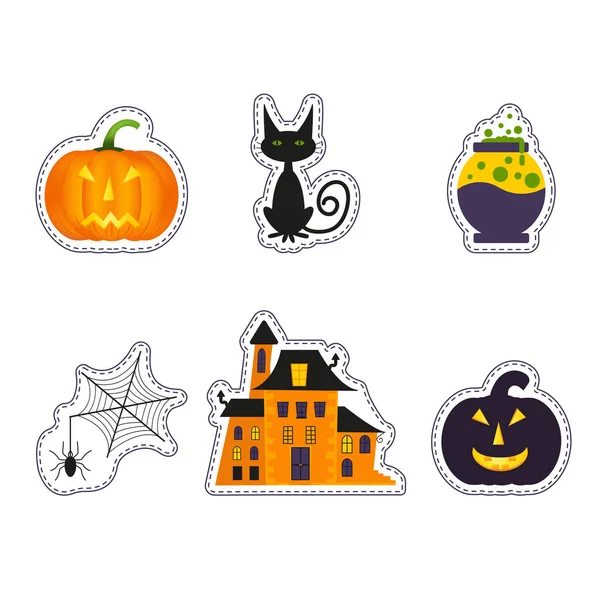 Joyeux insignes de patch Halloween — Image vectorielle