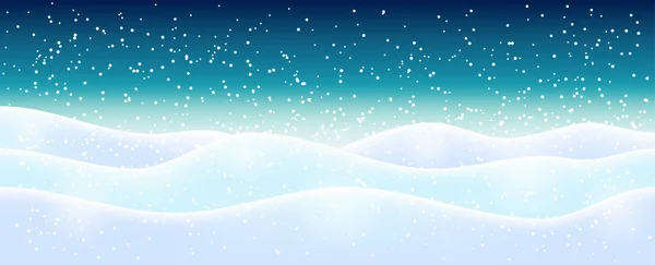 Światło Niebieskie Tło Boże Narodzenie Białe Musujące Płatki Śniegu Zimowe — Wektor stockowy