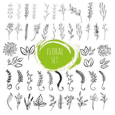 Çiçek elementleri seti