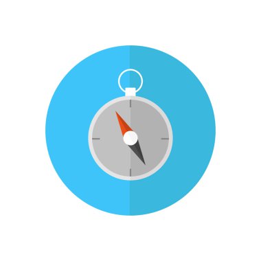 Yuvarlak simge pergelin uzun gölge ile. Vektör logo toplama. 