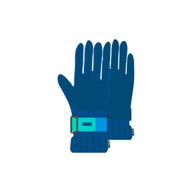 Kış spor idolü Kayak ve snowboard, düz stil tasarım beyaz arka plan üzerinde izole için eldiven. Ski resort resim, dağ aktiviteleri, vektör çizim öğeleri.