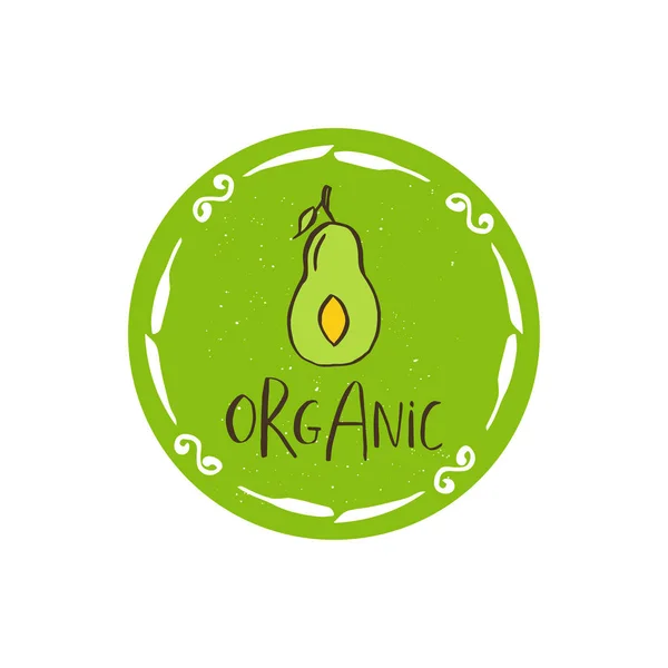 Vecteur Éco Logo Bio Vert Signe Badge Alimentaire Végétalien Cru — Image vectorielle