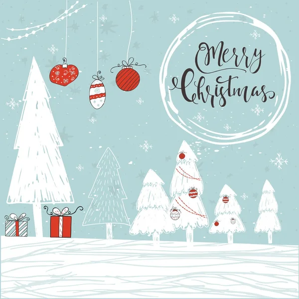 Cute Boże Narodzenie Prezent Karty Cytatem Napis Wesołych Świąt Magicznych — Wektor stockowy