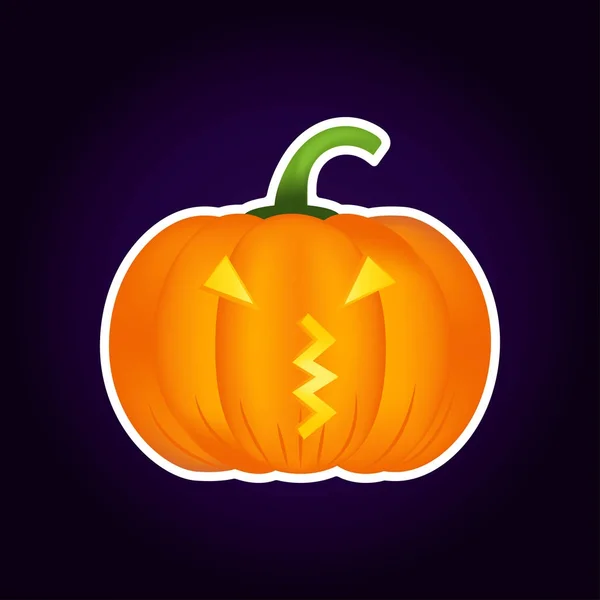 Halloween Pumpkin Vector Icon Emotion Variation Emoji Simple Flat Style — Stock Vector