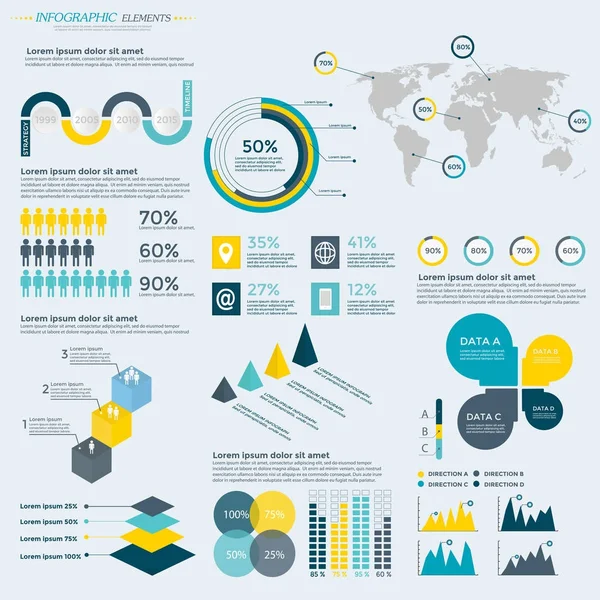 Infografiki Elementy Kolekcji Biznes Ilustracja Wektorowa Dla Prezentacji Broszury Strona — Wektor stockowy
