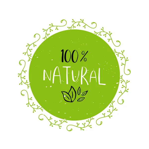Wektor Okrągłe Eco Bio Zielony Logo Lub Znak Wegańskie Odznaka — Wektor stockowy