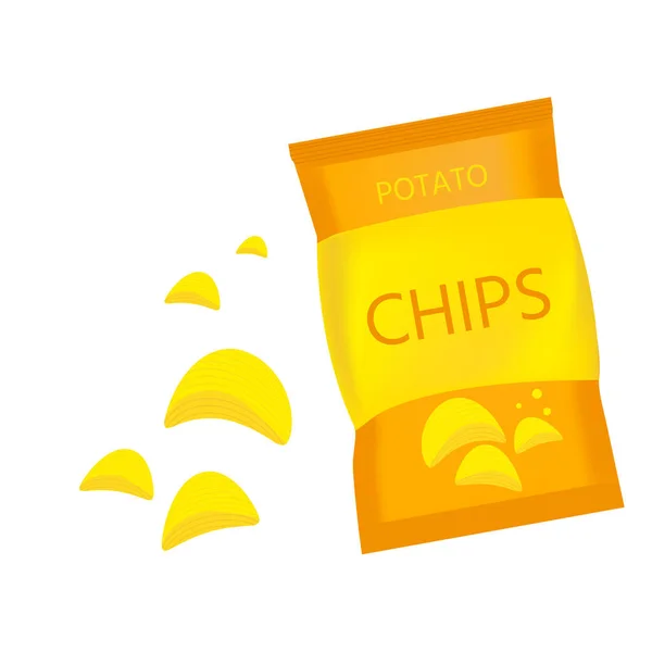 Delicious potato chips — Stock Vector
