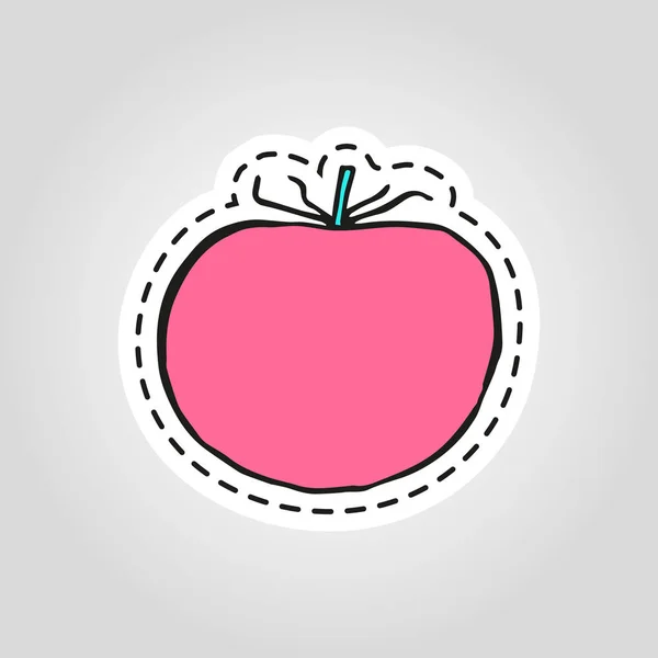 Stiker Tomat Yang Sehat Ilustrasi Vektor Kualitas Tentang Makanan Makanan - Stok Vektor
