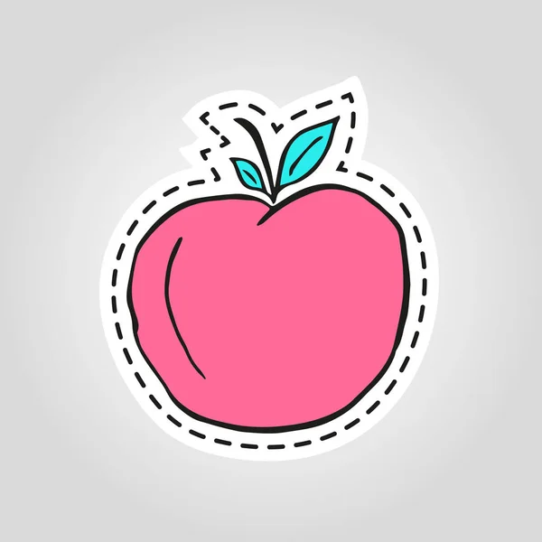 Sticker Pomme Santé Illustration Vectorielle Qualité Sur Régime Alimentaire Les — Image vectorielle