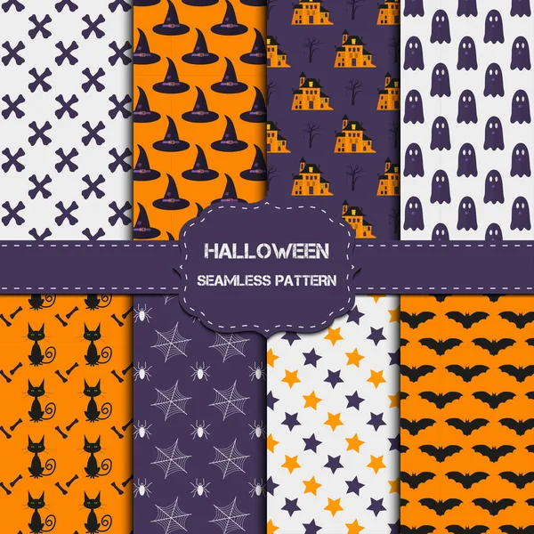 Collection Motifs Halloween Avec Une Texture Infinie Fond Vectoriel Peut — Image vectorielle